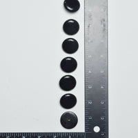 Black Domed Plastic Shank Buttons - Set of 7