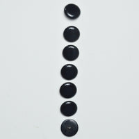 Black Domed Plastic Shank Buttons - Set of 7