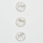 Clear Plastic Carved Back Shank Buttons - Set of 3