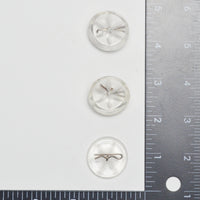 Clear Plastic Carved Back Shank Buttons - Set of 3