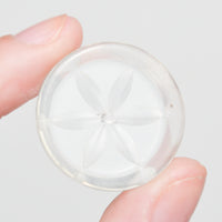 Clear Plastic Carved Back Shank Buttons - Set of 3