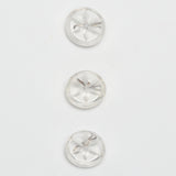 Clear Plastic Carved Back Shank Buttons - Set of 3