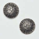 Silver Metal Domed Textured Buttons - Set of 2