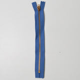 Blue YKK Brass Tooth Closed-End Zipper - 6"