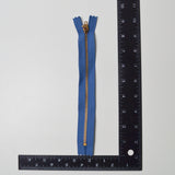 Blue YKK Brass Tooth Closed-End Zipper - 6"