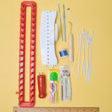 Knitting Loom, Knitting Spool + Assorted Crochet and Fiber Tools