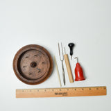 Wooden Spool Holder + Assorted Tools