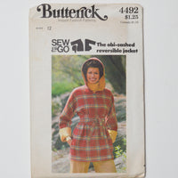 Butterick 4492 Sew + Go Obi-Sashed Reversible Jacket Sewing Pattern - Size 12