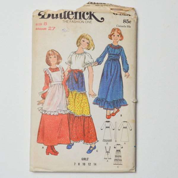 Butterick 6420 Girls' Dress + Pinafore Sewing Pattern - Size 8