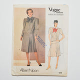 Vogue American Designer Albert Nipon 1255 Dress Sewing Pattern Size 10