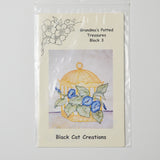 Black Cat Creations Grandma's Potted Treasures Embroidery Pattern