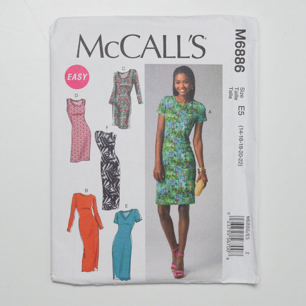 McCall's M6886 Dress Sewing Pattern Size E5 (14-22)