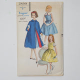 Vintage 1960s Vogue 2899 Child's Dress + Coat Sewing Pattern - Size 8