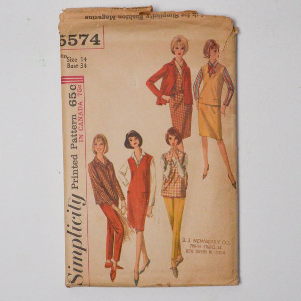 Simplicity 5575 Blouse + Pants Sewing Pattern - Size 14