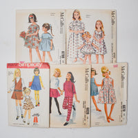 Vintage Children's Sewing Pattern Bundle, Sizes 12-14 - Set of 5