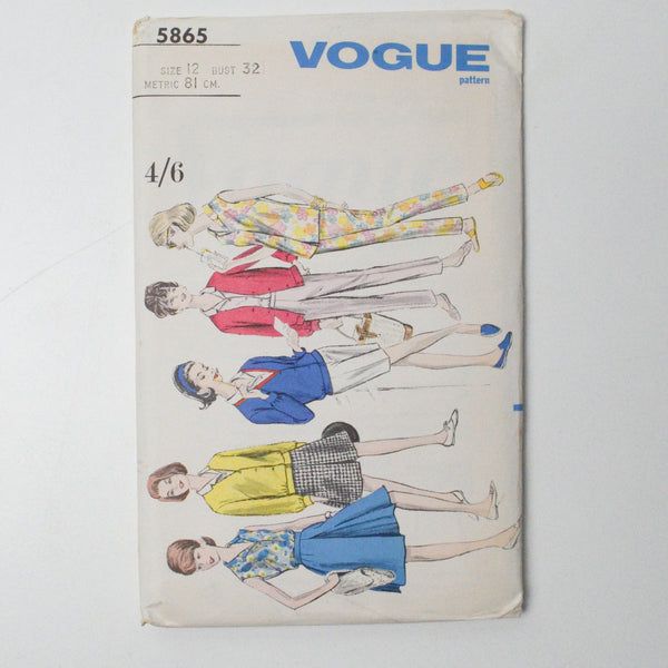 Vogue 5865 Jacket, Skirt, Blouse, + Pants Sewing Pattern - Size 12