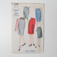 Vogue 5588 Skirt Sewing Pattern - 28" Waist 34" Hip