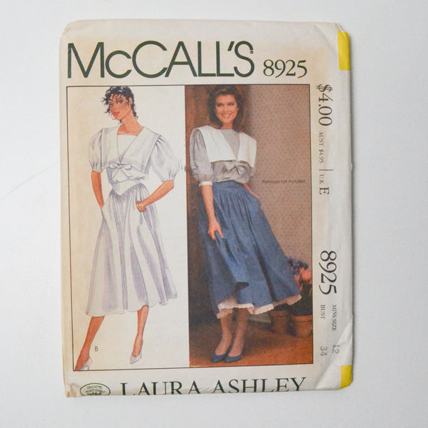 McCall's 8925 Blouse + Skirt Sewing Pattern - Size 12