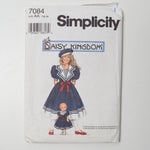 Simplicity 7084 Daisy Kingdom Child's Dress + Doll Dress Sewing Pattern - Size AA (7-10)