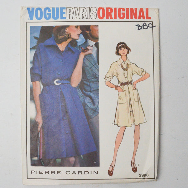 Vogue Pierre Cardin 2939 Dress Sewing Pattern - Size 10