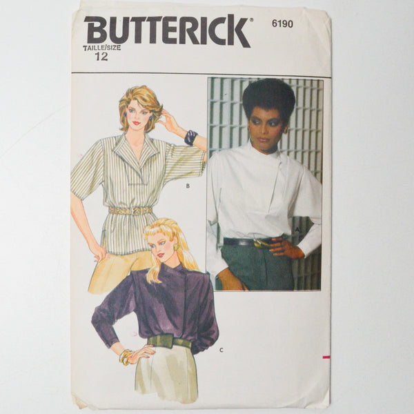 Butterick 6190 Blouse Sewing Pattern - Size 12