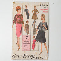 Sew-Easy 2978 Dress + Blouse Sewing Pattern - Size 14