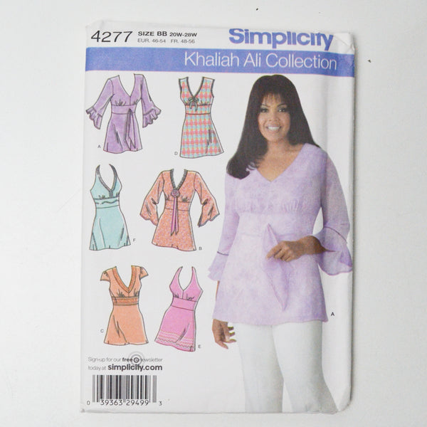 Simplicity 4277 Tunic Sewing Pattern - Size BB (20W-28W)