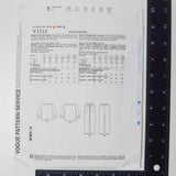 Vogue V1522 Top + Pants Sewing Pattern - Size Y (XS-M)