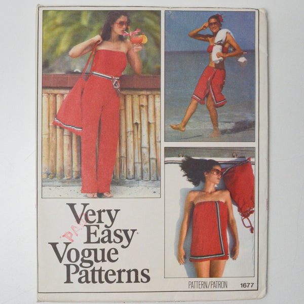 Very Easy Vogue 1677 Jumpsuit + Cover Up Sewing Pattern - Size Small