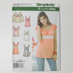 Simplicity 3750 Top Sewing Pattern - Size K5 (8-16)