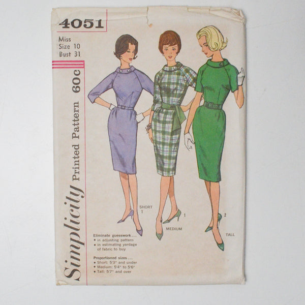 Simplicity 4051 Dress Sewing Pattern - Size 10