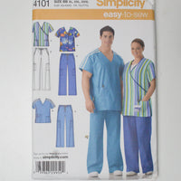 Simplicity 4101 Scrubs Sewing Pattern Size BB (XL-XXXL)