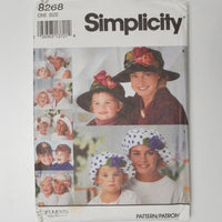 Simplicity 8268 Mother & Daughter Hats Sewing Pattern