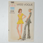 Miss Vogue 7805 One PIece Dress + Pants or Shorts Sewing Pattern Size 10