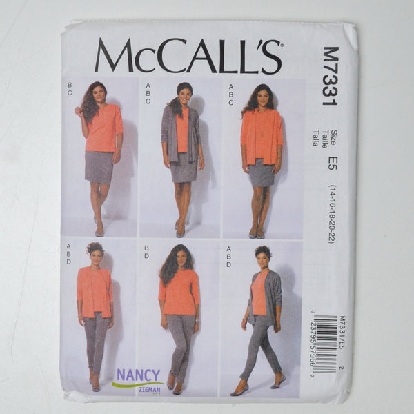 McCall's M7331 Jacket, Top, Skirt + Pants Sewing Pattern Size E5 (14-22)