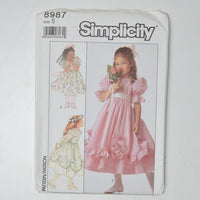 Simplicity 8987 Children's Dress Sewing Pattern Size 5