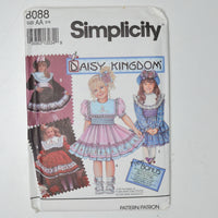 Simplicity 8088 Daisy Kingdom Children's Dress Sewing Pattern Size AA (2-4)