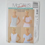 McCall's 2818 Semi-Fittted Top Sewing Pattern Size B (8-12)