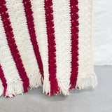 Red + White Striped Chunky Crochet Blanket 52" x 80" Default Title