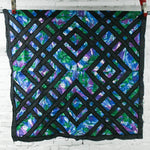 Black, Blue, Purple, + Green Geometric Quilt - 42" x 42"