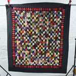 Patchwork Herringbone Silk Quilt with Black Border