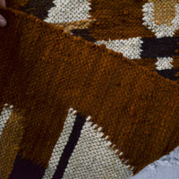 Brown Woman + Child Woven Wool Tapestry or Rug