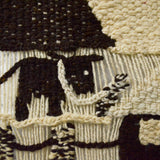 Brown + White Village Scene Woven Wool Wall Hanging Tapestry