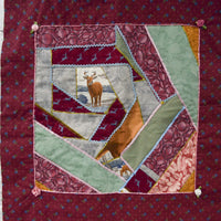 Christmas Deer Crazy Quilt Wall Hanging