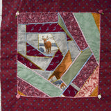 Christmas Deer Crazy Quilt Wall Hanging