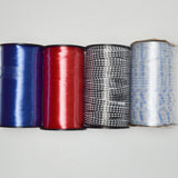 Red, Blue, Gingham + Snowflake Curling Ribbon Bundle - 4 Spools