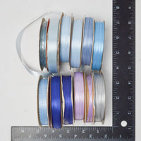 Blue + Purple Satin Ribbon Bundle - 12 Spools