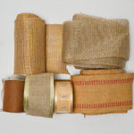 Brown, Metallic + Burlap Ribbon Bundle - 7 Spools