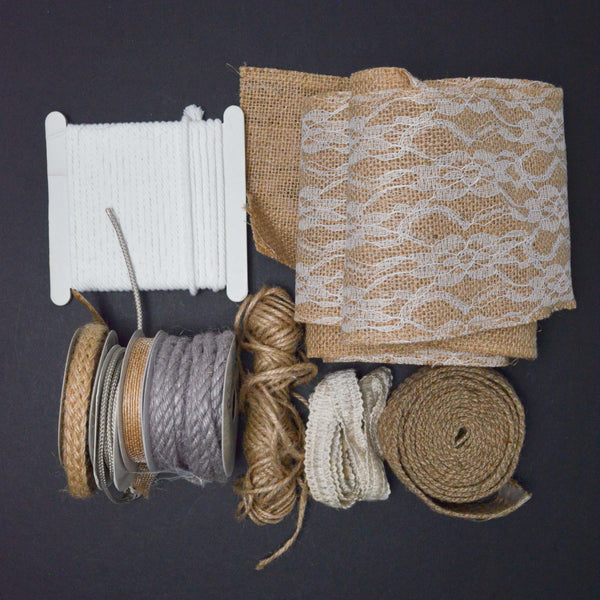 Burlap Ribbon, Cord + Rope Bundle