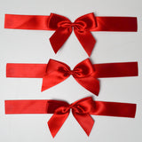 Red Satin Pre-Tied Bows with Glue Dot Adhesive - 3 Packs of 10